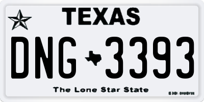 TX license plate DNG3393