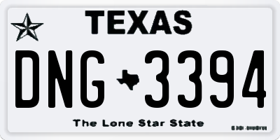 TX license plate DNG3394