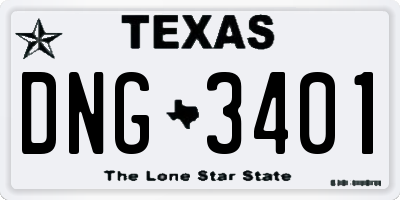 TX license plate DNG3401