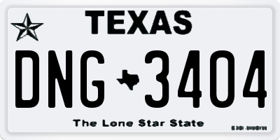 TX license plate DNG3404