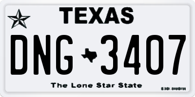 TX license plate DNG3407