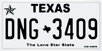 TX license plate DNG3409