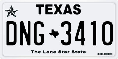TX license plate DNG3410