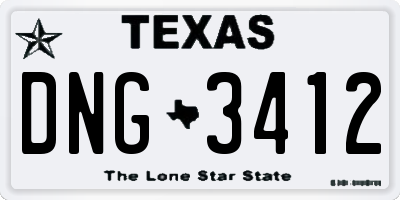 TX license plate DNG3412