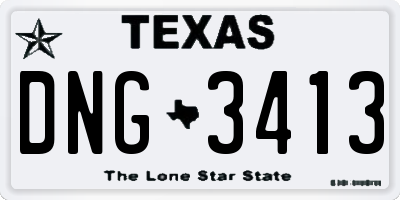 TX license plate DNG3413