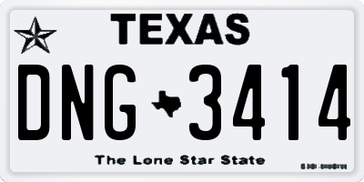 TX license plate DNG3414