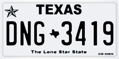 TX license plate DNG3419