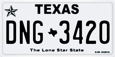 TX license plate DNG3420