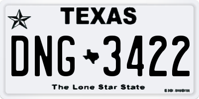 TX license plate DNG3422