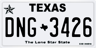 TX license plate DNG3426