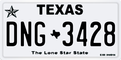 TX license plate DNG3428