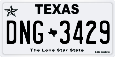 TX license plate DNG3429