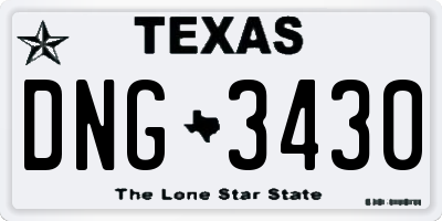 TX license plate DNG3430