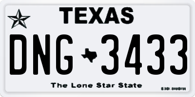 TX license plate DNG3433