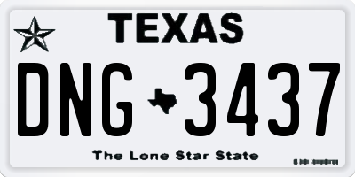TX license plate DNG3437