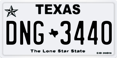 TX license plate DNG3440