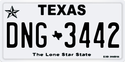 TX license plate DNG3442