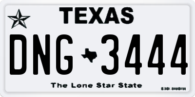 TX license plate DNG3444