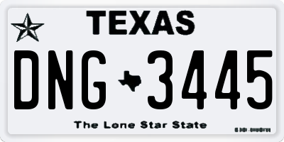 TX license plate DNG3445