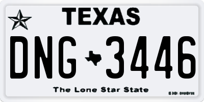 TX license plate DNG3446