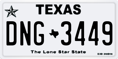 TX license plate DNG3449