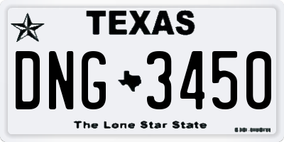 TX license plate DNG3450
