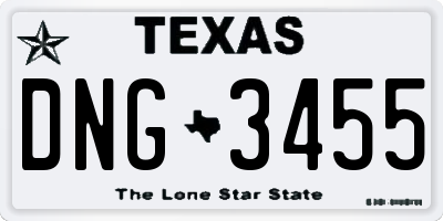 TX license plate DNG3455