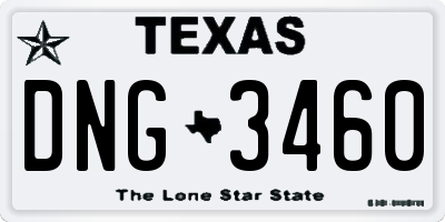 TX license plate DNG3460