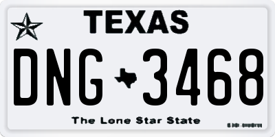 TX license plate DNG3468