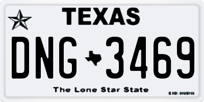 TX license plate DNG3469