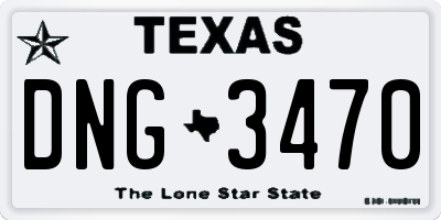 TX license plate DNG3470