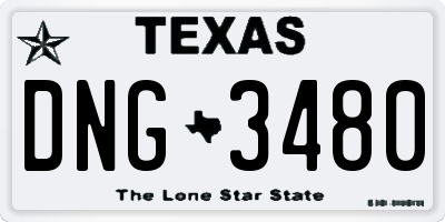 TX license plate DNG3480