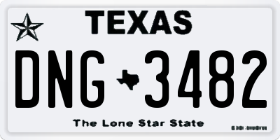 TX license plate DNG3482