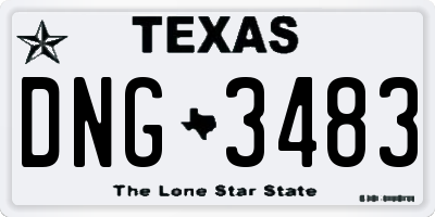 TX license plate DNG3483