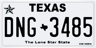 TX license plate DNG3485