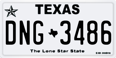 TX license plate DNG3486