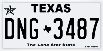 TX license plate DNG3487
