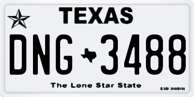 TX license plate DNG3488
