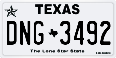 TX license plate DNG3492