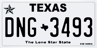 TX license plate DNG3493