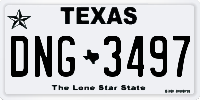 TX license plate DNG3497