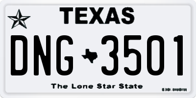 TX license plate DNG3501
