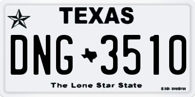 TX license plate DNG3510