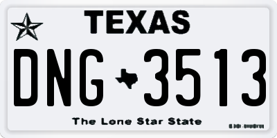 TX license plate DNG3513