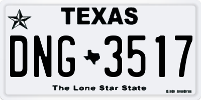 TX license plate DNG3517