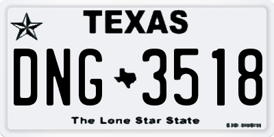 TX license plate DNG3518