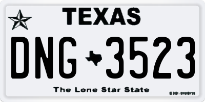 TX license plate DNG3523