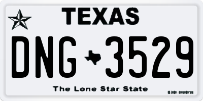 TX license plate DNG3529