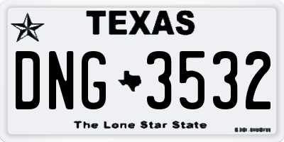 TX license plate DNG3532