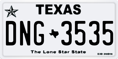 TX license plate DNG3535